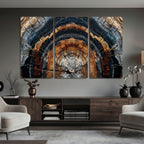 Abstract Wood Grain Canvas Print, Tree Ring Pattern Wall Art, Extra Large Living Room Wall Decor