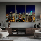 Atlanta Skyline Wall Art Canvas Print | Modern Cityscape