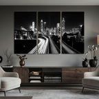 Atlanta Skyline Wall Art Canvas Print, Atlanta Downtown Night Cityscape