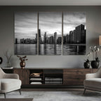 Chicago Wall Art Canvas Print, Chicago City Downtown Night Cityscape