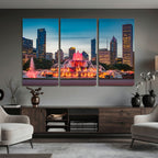 Chicago Wall Art Canvas Print - Chicago City Downtown Night Cityscape