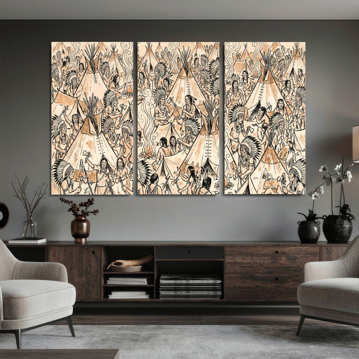 Native American Indian Wall Art Canvas Print