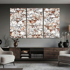 Abstract Longhorn Herd Wall Art Canvas Print