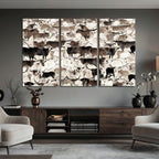 Abstract Texas Longhorn Print, Longhorn Herd Print