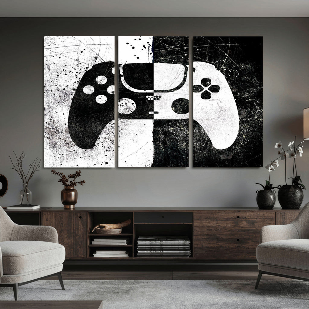 Abstract Gaming Controller Wall Art Canvas Print