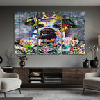 Graffiti Dog Wall Art Decor for Teen Bedroom | Abstract Graffiti Animal Canvas