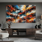 Lyrical Abstract Wall Art Canvas Print, Orange Blue Abstract