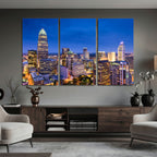 Charlotte Skyline Canvas Wall Art Print | North Carolina Cityscape