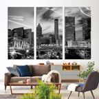 Black and White Atlanta Wall Art Canvas Print