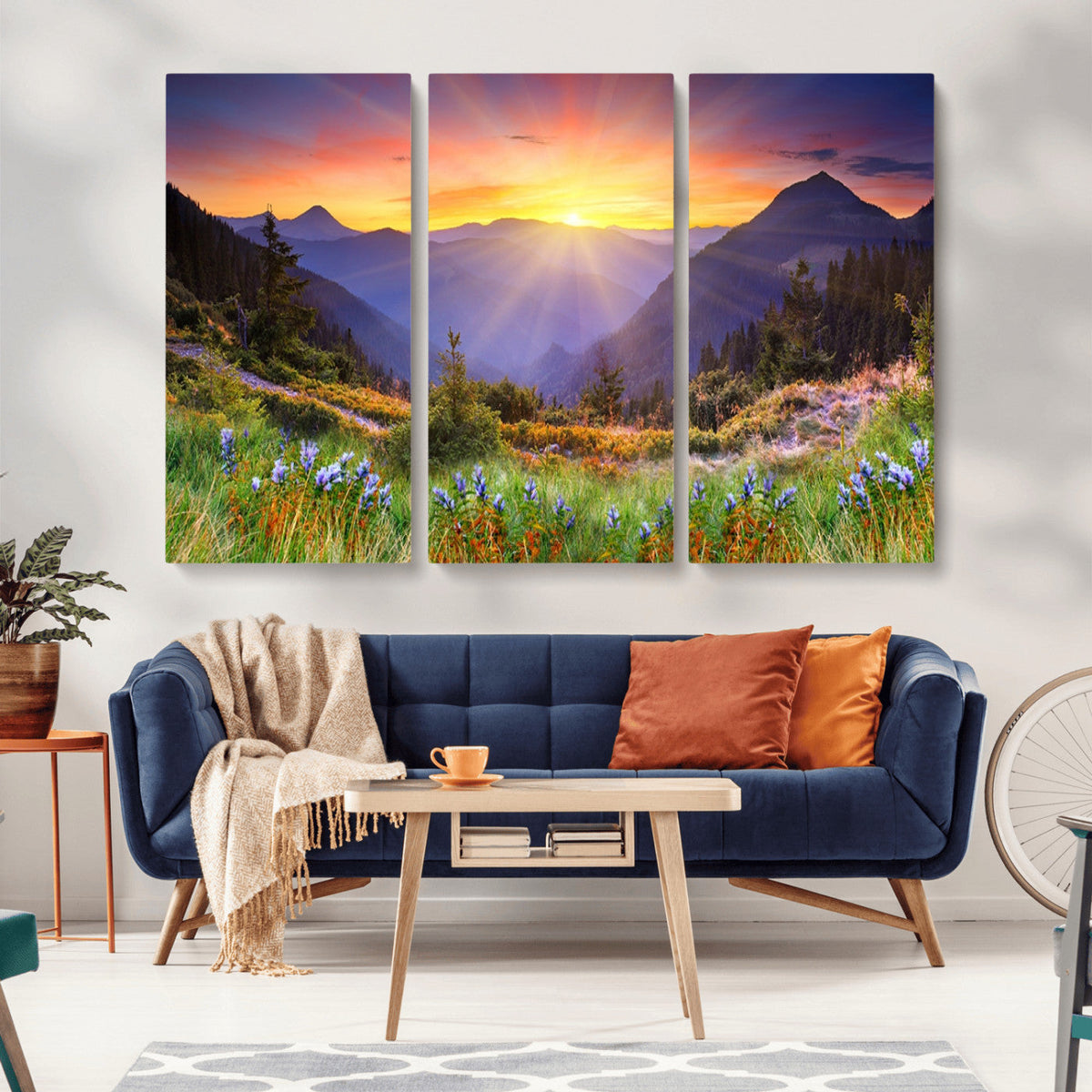 Mountain and Spring Wall Art Canvas Print