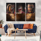 Wine and Barrels Wall Art Canvas Print