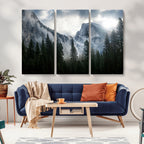 Wall Art Foggy Forest Landscape Canvas Print