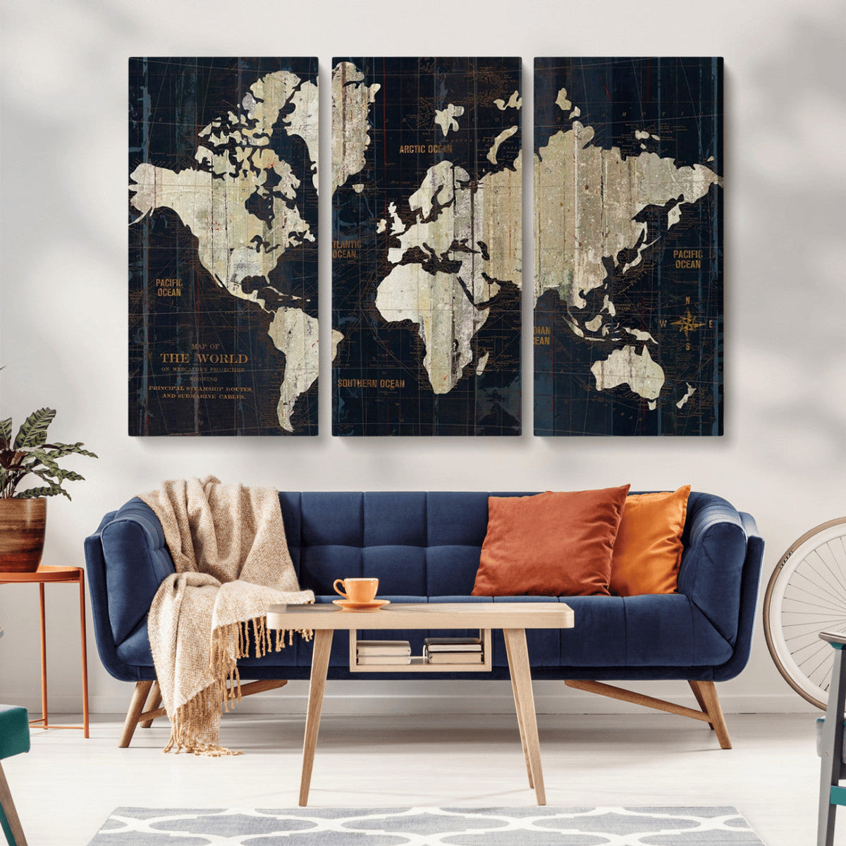Antique Old World Map Wall Art Canvas Print