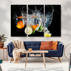 Kitchen Wall Art, Kitchen Fruits Art Canvas Print