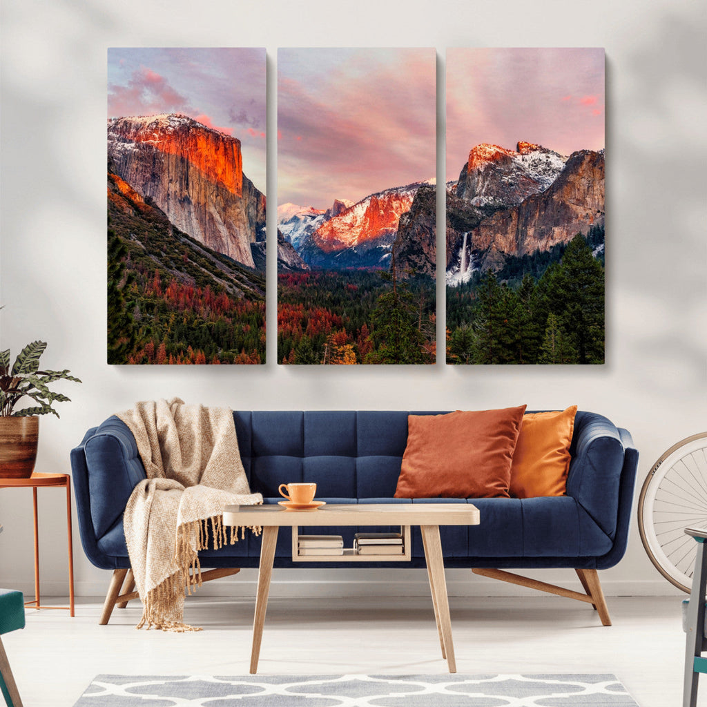 Yosemite Half Dome Wall Art Canvas Print El Capitan