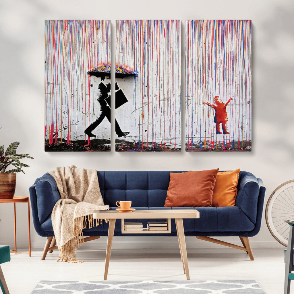 Banksy Wall Art Canvas Print | Framed Graffiti Street Art Picture