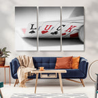 Framed Lucky Poker Cards Canvas | Modern Triptych Wall Art for Game Rooms