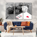 Poker Game Cards Wall Art Canvas, Multi Panel Wall Art