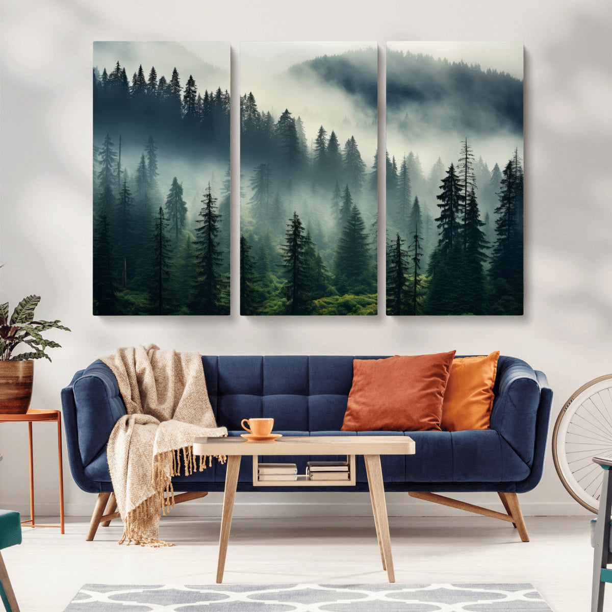 Captivating Misty Forest Wall Art, Foggy and Serene Atmosphere Canvas Print