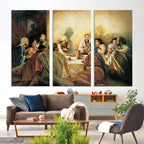 Last Supper Wall Art Canvas Print, Framed Jesus Artwork, Sacred Dining Scene