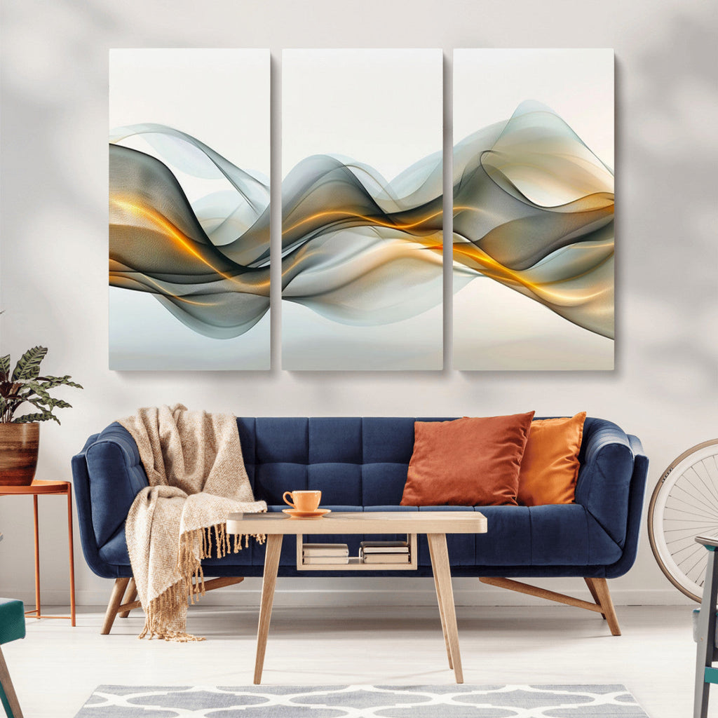 Abstract Wave Canvas Wall Art | Fluid Contemporary Elegance in Motion