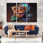 Abstract Rose Wall Art Canvas Print