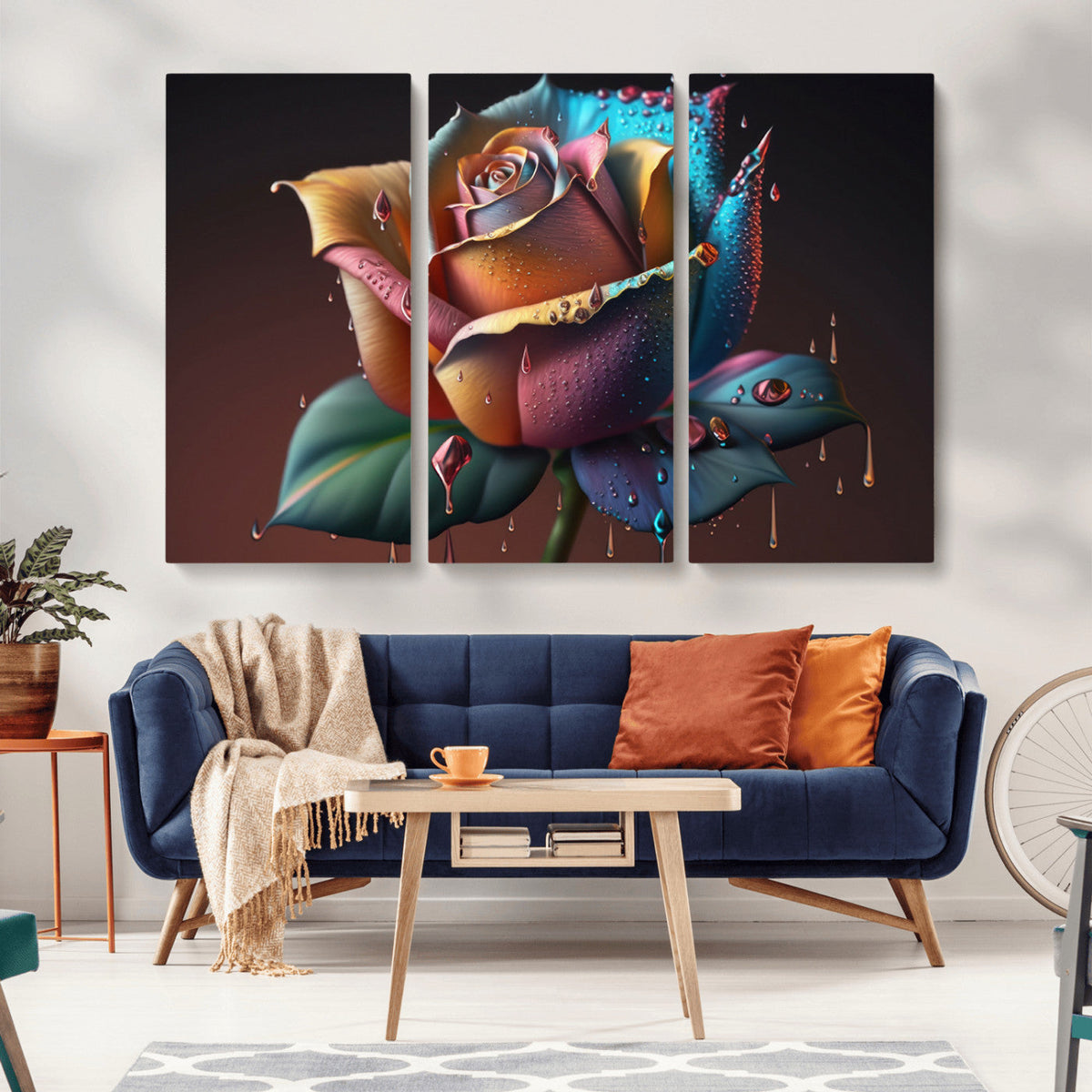 Abstract Rose Wall Art Canvas Print