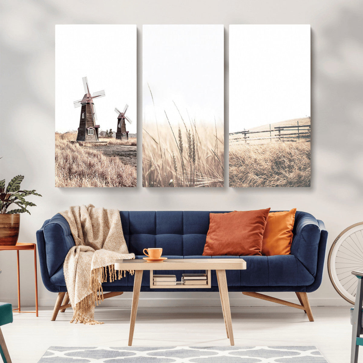 Farm Prints, Set of 6 Farmhouse Wall Art Canvas, Country House Decor