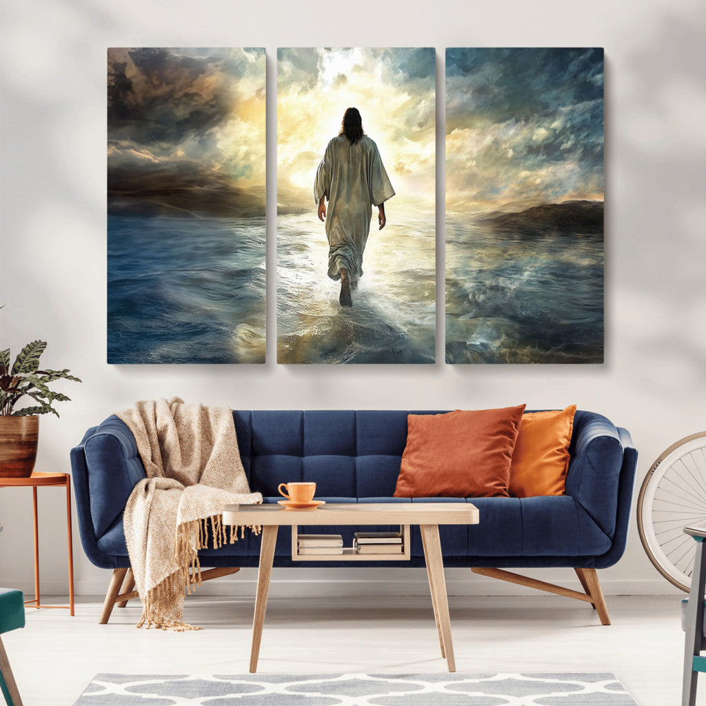 Jesus Walking on Water Wall Art | Canvas Print | Ready to Hang