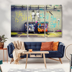 Banksy Life is Short Wall Art, Iconic Graffiti Street Art Canvas Print
