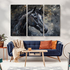 Large Abstract Horse Wall Art Canvas Print, Farmhouse Wall Art