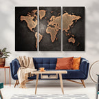 World Map Canvas Print | Framed Travel Map Wall Art for Couples