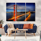 Large Wall Art San Francisco Canvas Print - Wonderful Golden Gate Bridge at Twilight