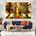 Sunshine in Forest and Trees Wall Art Canvas Print