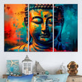 Colorful Buddha Wall Art | Framed Abstract Portrait Canvas