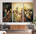 Last Supper Wall Art Canvas Print, Framed Jesus Artwork, Sacred Dining Scene