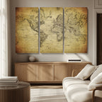 Push Pin World Map Canvas Print | Travel Tracker Wall Art