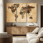 Push Pin World Map Canvas Print | Framed Travel Tracker Wall Art