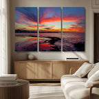 Glorious Sunset on The Beach Wall Art Canvas Print