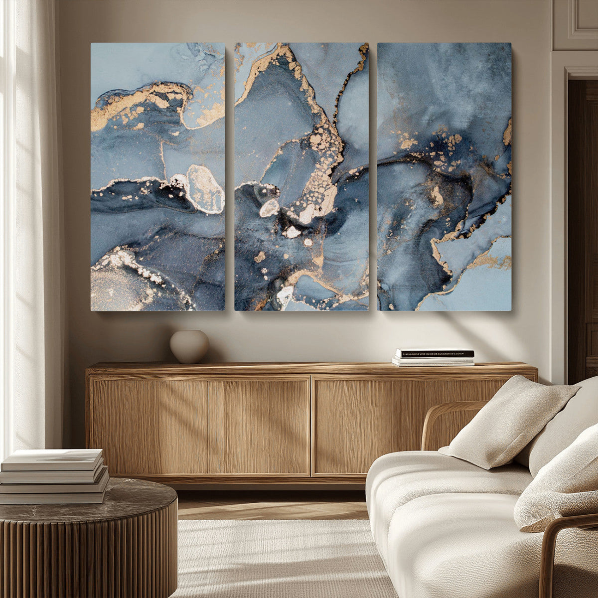 Multipanel Marble Fluid Effect Wall Art Abstract Canvas Wall Art Print