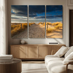 Ocean Beach Dark Clouds Wall Art Canvas Print