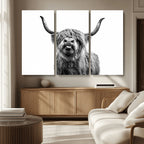 Fanny Scottish Highland Cow Cattle Art Print Farmhouse Wall Art Canvas Print