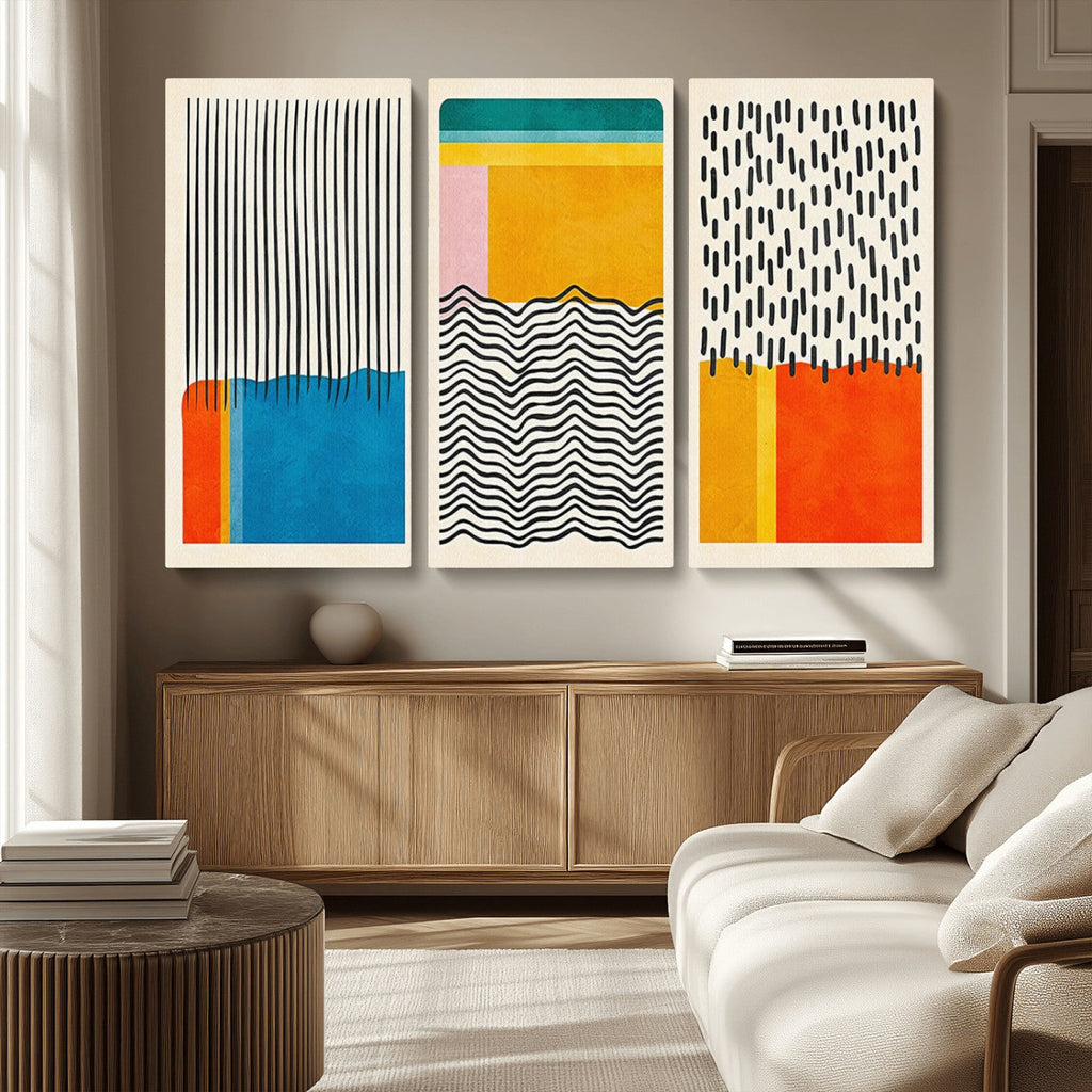 Canvas Print Wall Art Abstract Illustration Art Boho, Framed Abstract Boho Art