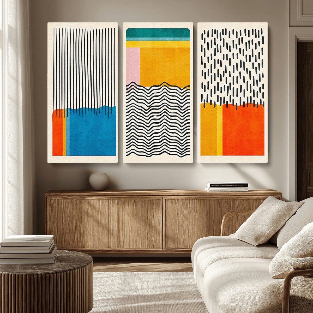 Canvas Print Wall Art Abstract Illustration Art Boho, Framed Abstract Boho Art