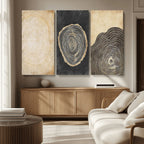 Tree Rings Canvas Wall Art Print, Minimalist Natural History in Modern Decor