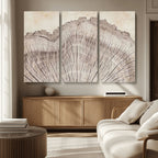 Tree Ring Wall Art Triptych, Rustic Wood Ring Canvas Print