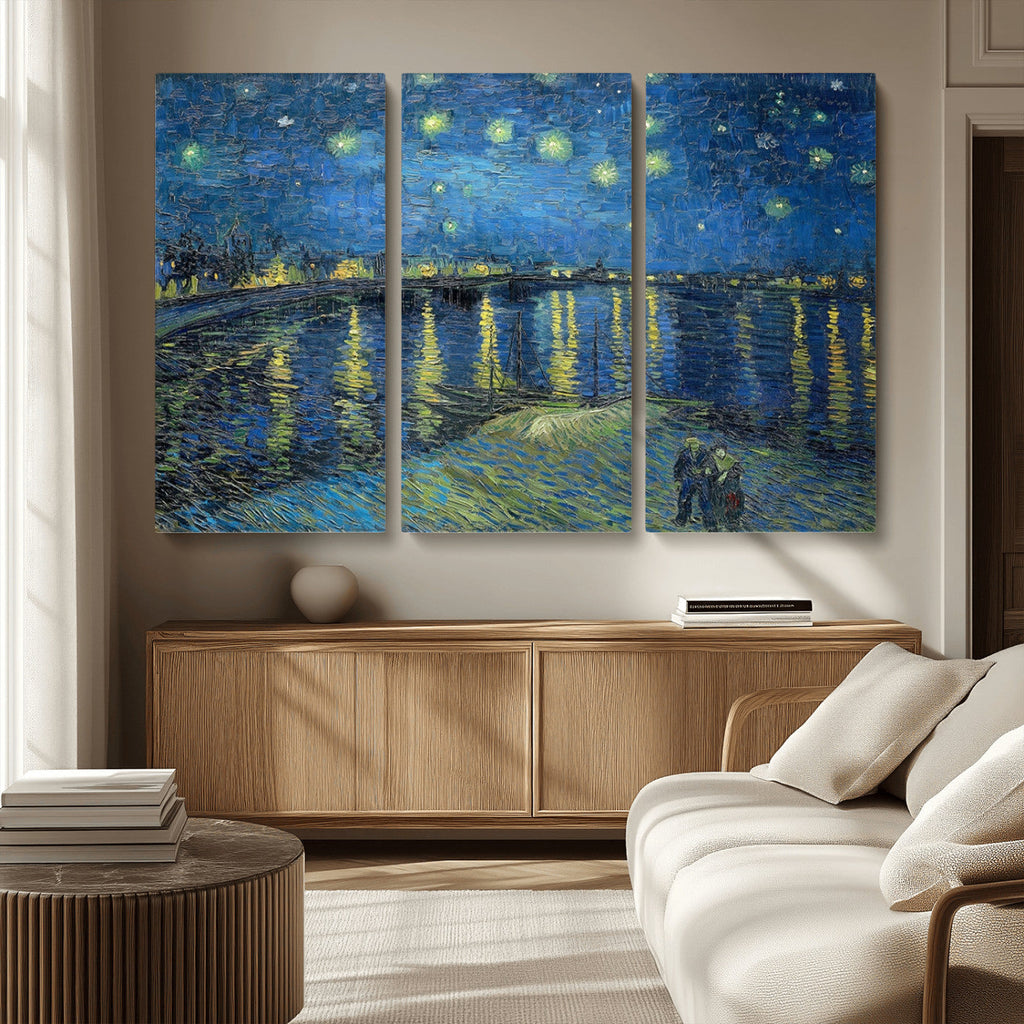 Vincent van Gogh Starry Night over the Rhone Abstract Wall Art Canvas Print