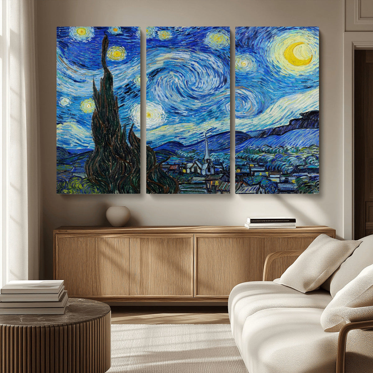 Vincent Van Gogh The Starry Night Abstract Wall Art Canvas Print