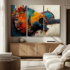 Abstract Guitar Wall Art Canvas | Vibrant Music-Inspired Art for Living Room or Studio