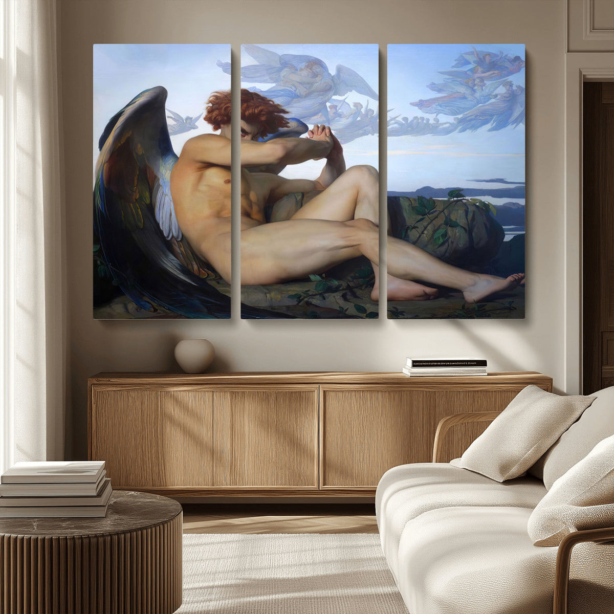Fallen Angel Wall Art Canvas Print, Alexandre Cabanel Classic Art Reproduction